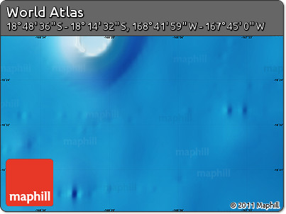 Shaded Relief Map of the Area around 18° 31' 34" S, 168° 13' 29" W
