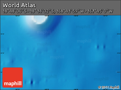 Shaded Relief Map of the Area around 18° 31' 34" S, 168° 13' 29" W
