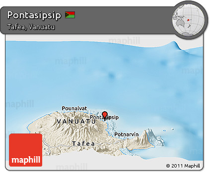 Shaded Relief Panoramic Map of Pontasipsip
