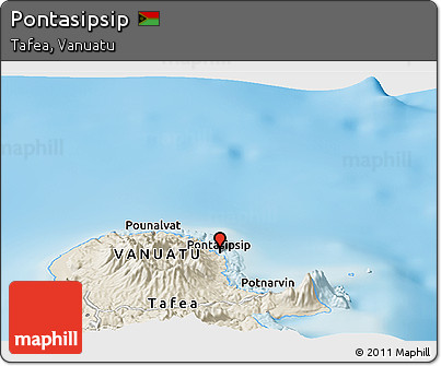 Shaded Relief Panoramic Map of Pontasipsip