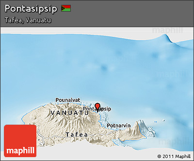 Shaded Relief Panoramic Map of Pontasipsip