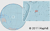 Gray Location Map of the area around 18° 31' 34" S, 169° 4' 29" W, hill shading
