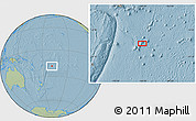 Savanna Style Location Map of the area around 18° 31' 34" S, 169° 4' 29" W, hill shading