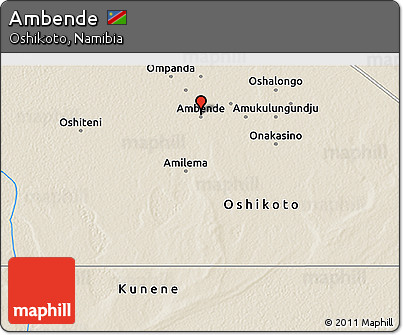 Shaded Relief 3D Map of Ambende