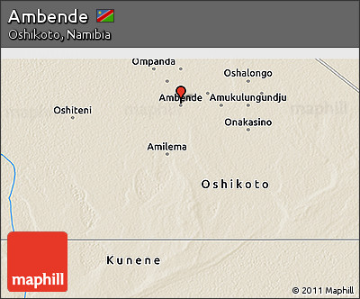Shaded Relief 3D Map of Ambende