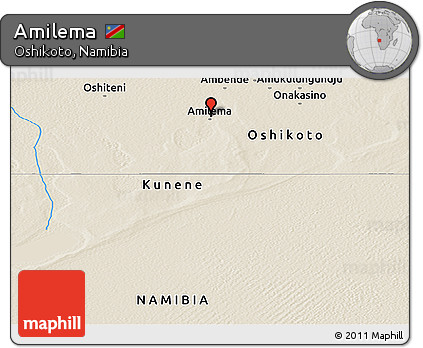 Shaded Relief Panoramic Map of Amilema