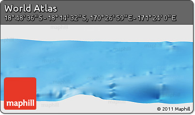 Physical Panoramic Map of the Area around 18° 31' 34" S, 170° 55' 30" E