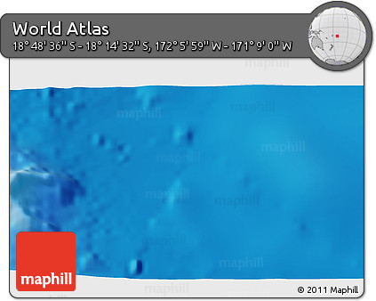 Physical 3D Map of the Area around 18° 31' 34" S, 171° 37' 30" W