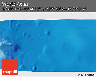 Physical 3D Map of the Area around 18° 31' 34" S, 171° 37' 30" W