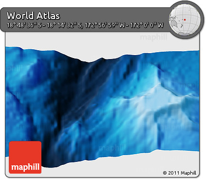 Physical 3D Map of the Area around 18° 31' 34" S, 172° 28' 29" W