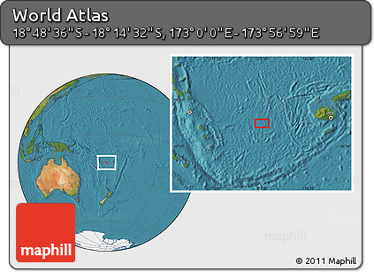 Satellite Location Map of the Area around 18° 31' 34" S, 173° 28' 29" E