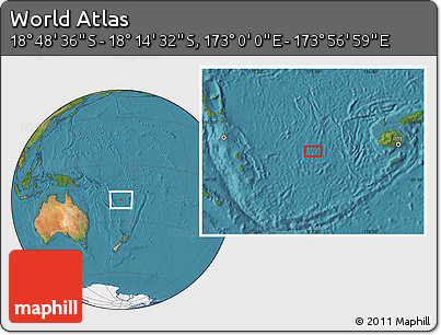 Satellite Location Map of the Area around 18° 31' 34" S, 173° 28' 29" E