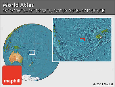 Satellite Location Map of the Area around 18° 31' 34" S, 174° 19' 29" E
