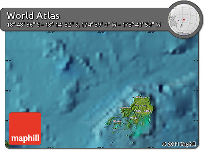 Satellite Map of the Area around 18° 31' 34" S, 174° 10' 30" W