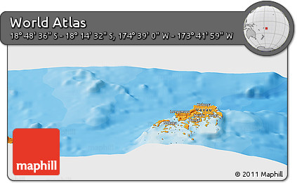 Political Panoramic Map of the Area around 18° 31' 34" S, 174° 10' 30" W