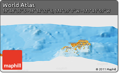 Political Panoramic Map of the Area around 18° 31' 34" S, 174° 10' 30" W