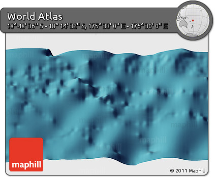 Satellite 3D Map of the Area around 18° 31' 34" S, 176° 1' 30" E