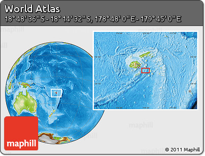 Physical Location Map of the Area around 18° 31' 34" S, 179° 16' 30" E