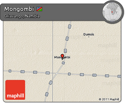 Shaded Relief Map of Mongombi