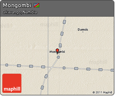 Shaded Relief Map of Mongombi