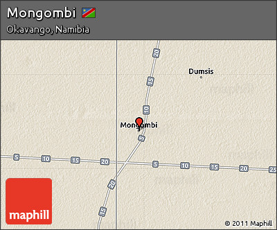 Shaded Relief Map of Mongombi