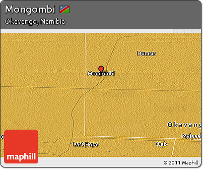 Physical Panoramic Map of Mongombi
