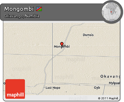Shaded Relief Panoramic Map of Mongombi