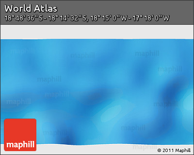 Physical 3D Map of the Area around 18° 31' 34" S, 17° 46' 29" W