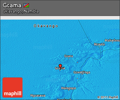 Political 3D Map of Gcama