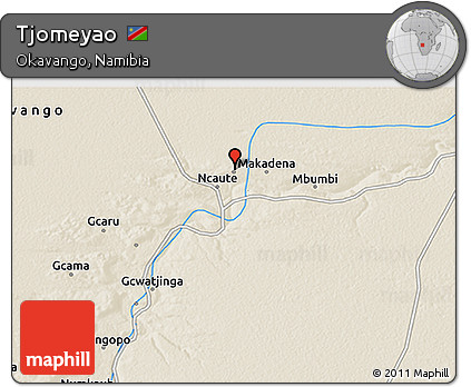 Shaded Relief 3D Map of Tjomeyao