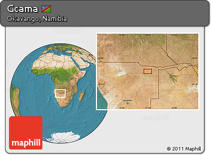 Satellite Location Map of Gcama