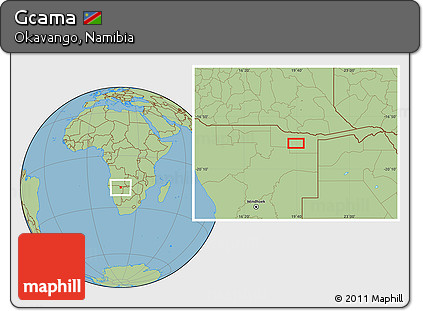 Savanna Style Location Map of Gcama