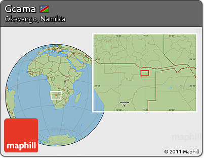 Savanna Style Location Map of Gcama