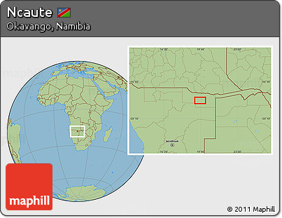 Savanna Style Location Map of Ncaute
