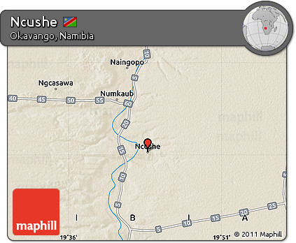 Shaded Relief Map of Ncushe