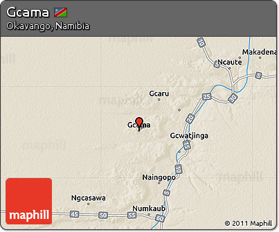 Shaded Relief Map of Gcama
