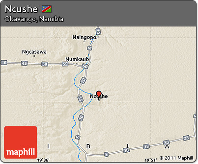 Shaded Relief Map of Ncushe