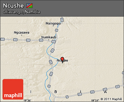 Shaded Relief Map of Ncushe