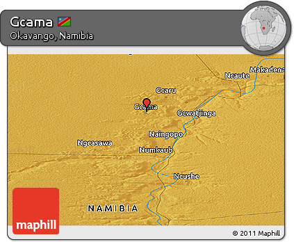 Physical Panoramic Map of Gcama