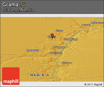 Physical Panoramic Map of Gcama