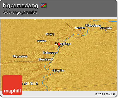 Physical Panoramic Map of Ngcamadang