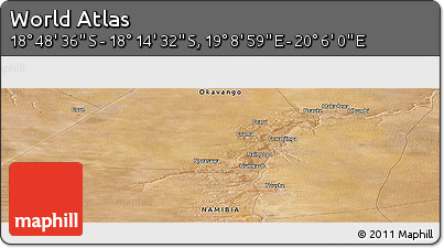 Satellite Panoramic Map of the Area around 18° 31' 34" S, 19° 37' 30" E