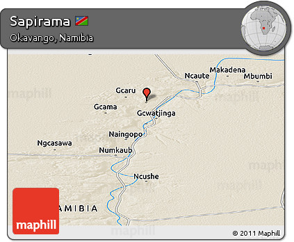 Shaded Relief Panoramic Map of Sapirama