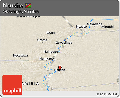 Shaded Relief Panoramic Map of Ncushe