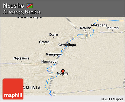 Shaded Relief Panoramic Map of Ncushe