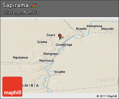 Shaded Relief Panoramic Map of Sapirama