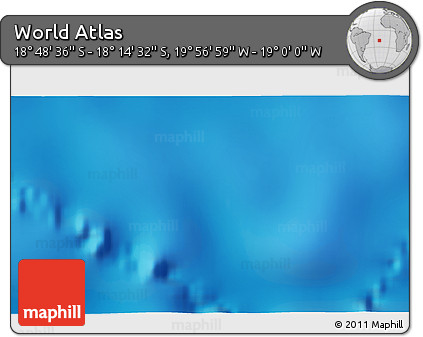 Physical 3D Map of the Area around 18° 31' 34" S, 19° 28' 30" W