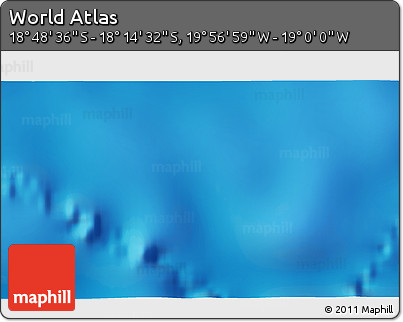 Physical 3D Map of the Area around 18° 31' 34" S, 19° 28' 30" W