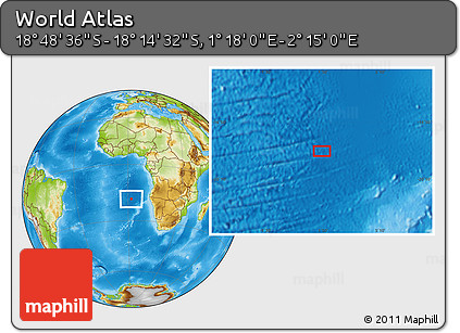 Physical Location Map of the Area around 18° 31' 34" S, 1° 46' 29" E