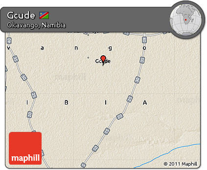 Shaded Relief Map of Gcude